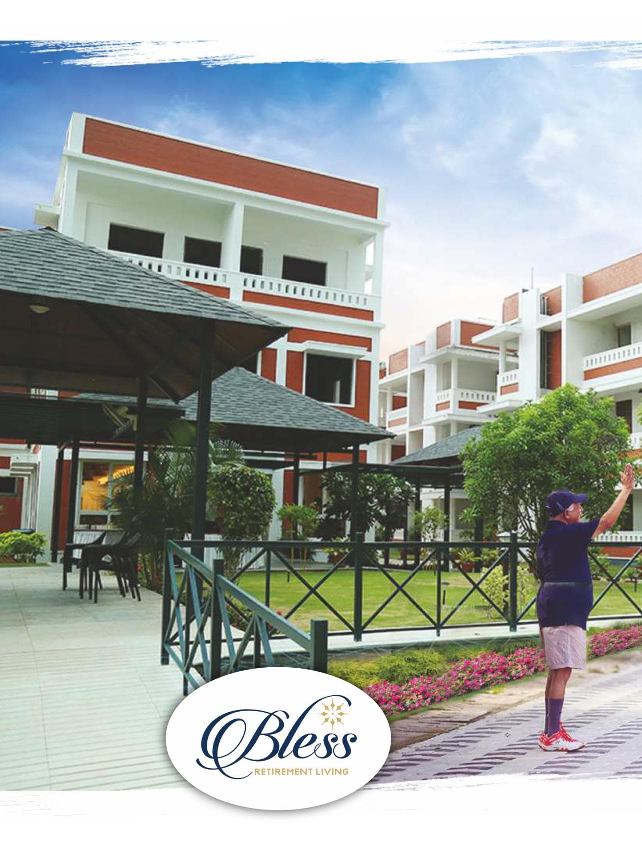 Bless Retirement Living campus exterior, courtyard and residential blocks